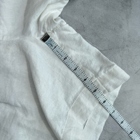 A NEW DAY Tailored Linen Blend Short 2 White High Rise Pleated Summer Neutral - Picture 9 of 12